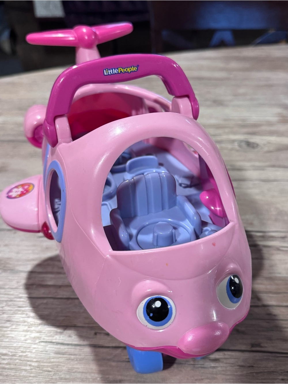 2005 Fisher-Price Little People Pink Helicopter Toy Ages 3-5 Years No Ppl Includ